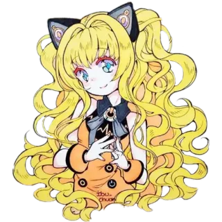 🙂 アニメ, マンガ, イラスト, 猫耳, かわいい, 可愛い, アート telegram sticker
