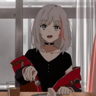 🥴 Anime, Garota, Personagem, Comendo, Bonito whatsapp sticker