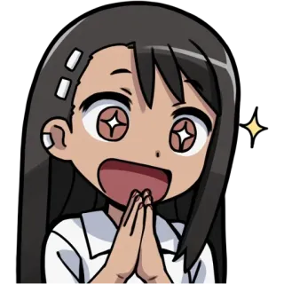 😲 Nagatoro Don't Toy with Me, Miss Nagatoro аниме, милый, мультфильм, взволнованный, манга, Мисс Нагаторо telegram sticker