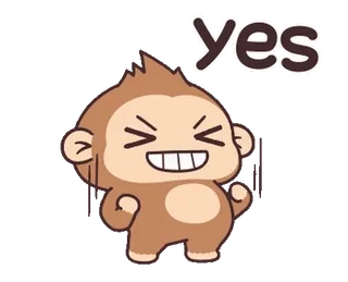 🌵 yes mono, sí, animal, feliz, dibujos animados telegram sticker
