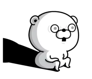 😨 Dibujo animado, Personaje, Lindo, Oso blanco, Gafas telegram sticker