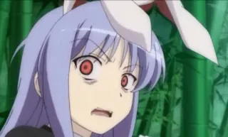 😫 Reisen Udongein Inaba Touhou Project Anime, Garota, Coelho, Touhou, Reisen Udongein Inaba, Brava telegram sticker