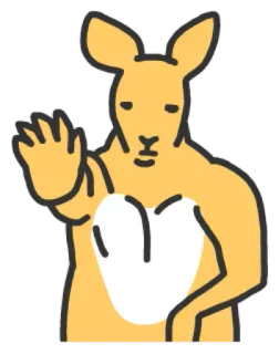 😐 Känguru, Tier, Cartoon, Säugetier, Beuteltier, Australien telegram sticker