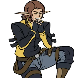 🙏 Elfo, Llorando, Fantasía, Dibujo animado, Personaje telegram sticker