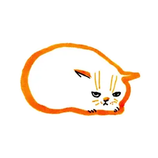 😒 кот, ворчливый, стикер, оранжевый, животное, кошачий telegram sticker