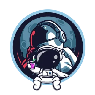 🥂 астронавт, космос, луна, напиток, шлем, космос, милый telegram sticker