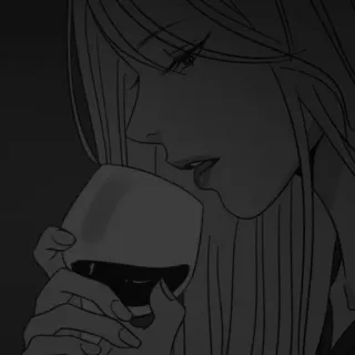 🖤 女人, 葡萄酒, 饮酒, 侧面, 灰度, 优雅, 酒精 telegram sticker