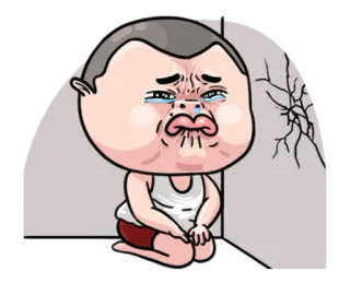 😭 triste, llorando, molesto, dibujos animados, personaje whatsapp sticker