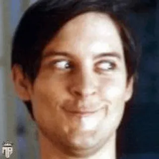 🕷 Tobey Maguire gracioso, meme, hombre araña, actor, cara telegram sticker
