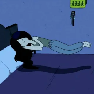 🖤 Marceline Adventure Time анимация, мультфильм, сон, левитация, спальня telegram sticker