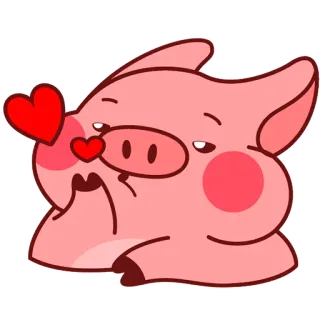 😘 babi, cinta, ciuman, hati, imut, kartun telegram sticker