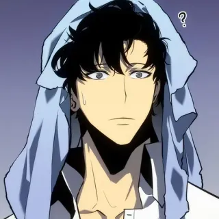 ♾ Sung Jinwoo Solo Leveling Anime, Manhwa, Personaggio, Espressione, Domanda telegram sticker