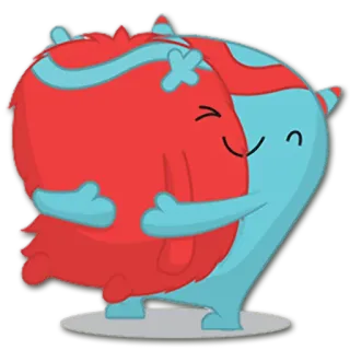 💏 포옹, 귀여운, 만화, 캐릭터, 친근한, 애정있는 telegram sticker