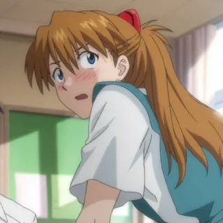 🥢 Asuka Langley Soryu Evangelion anime, cartoon, character, girl, cute, evangelion telegram sticker