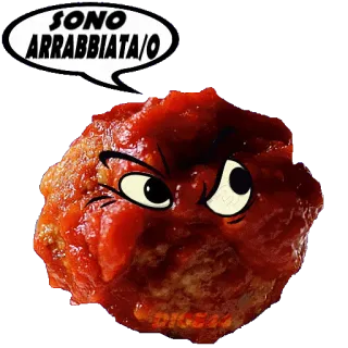 😡 SONO ARRABBIATA/O almôndega, irritado, desenho animado, comida, italiano, aborrecido, engraçado telegram sticker