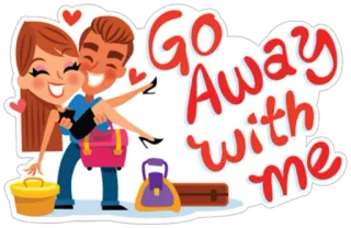 ✈ Go Away with me para, podróże, kreskówka, miłość, związek, romans, wypad telegram sticker