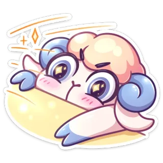 😍 овца, животное, милый, мультфильм, наклейка whatsapp sticker