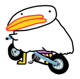 🚲 bird, bicycle, cartoon, sticker telegram sticker