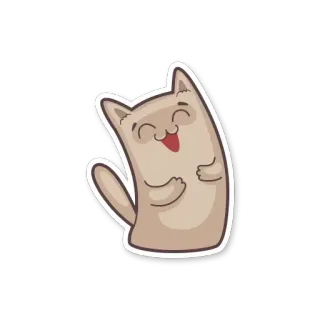 😀 gatto, felice, carino, cartone animato, animale, adesivo telegram sticker
