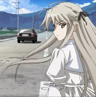 🪦 Anime, Mädchen, Straße, Auto, Landschaft whatsapp sticker