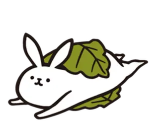 🐇 lapin, feuille, lapinou, animal, mignon telegram sticker
