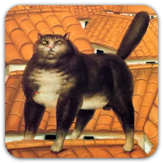 😤 gato, animal, tejado, pintura, mascota, animal doméstico, mamífero telegram sticker