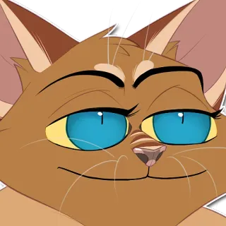 😒 gato, animal, dibujo animado, pegatina, lindo, retrato telegram sticker