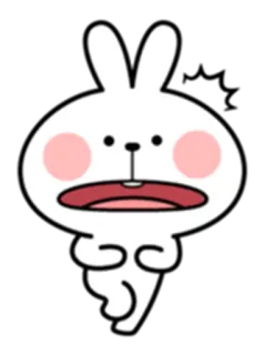 😱 кролик, кролик, в шоке, милый, белый, мультяшный telegram sticker