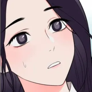 🖤 mulher, menina, rosto, blush, mangá, anime, retrato whatsapp sticker