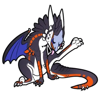 👅 naga, binatang, makhluk, fantasi, kartun, gambar, stiker telegram sticker