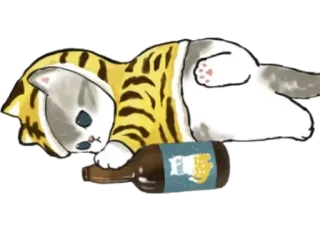 🍺 gato, gatinho, cerveja, dormindo, animal, bêbado, engraçado telegram sticker