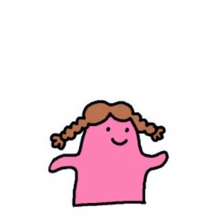 👧 漫画, キャラクター, ブロブ, ピンク, 三つ編み, 女の子 telegram sticker