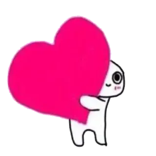 💛 amor, corazón, lindo, dibujos animados, personaje telegram sticker