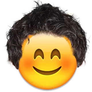 😊 emoji, face, smile, hair, happy telegram sticker