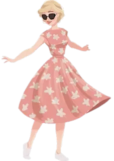 💃 женщина, платье, солнцезащитные очки, мода, ретро, 1950-е, винтаж telegram sticker