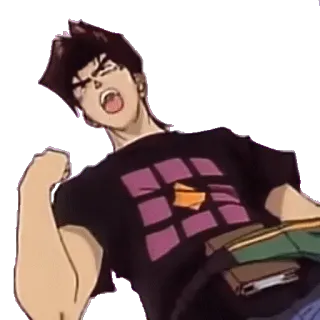 💪 anime, man, yelling, excited telegram sticker