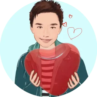❤️ Liebe, Herz, Porträt, Cartoon, Person, Gruß telegram sticker