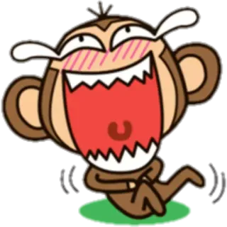 🐵 monkey, cartoon, animal, cute, laughing telegram sticker