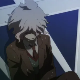 😓 Nagito Komaeda Danganronpa anime, danganronpa, nagito komaeda, character, sad, sitting telegram sticker