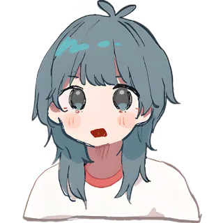 😯 动漫女孩, 贴纸, 卡通, 可爱, 人物 whatsapp sticker