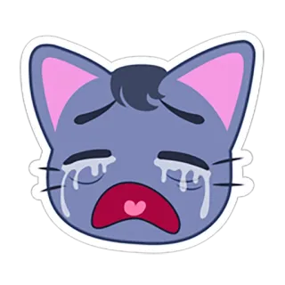 😢 Katze, weinend, traurig, Emotion, Sticker whatsapp sticker
