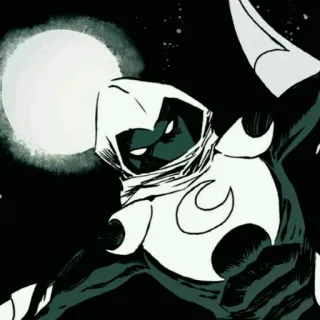 🌙 Moon Knight มาร์เวล, ซูเปอร์ฮีโร่, หนังสือการ์ตูน, มูนไนท์, ศาลเตี้ย, แอนตี้ฮีโร่ whatsapp sticker