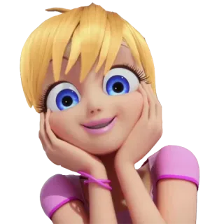 😍 Chloe Bourgeois Miraculous: Tales of Ladybug & Cat Noir dessin animé, animé, Miraculous Ladybug, Chloé Bourgeois, blonde, fille telegram sticker