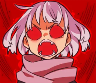😡 Anime, Manga, Wütend, Rot, Cartoon, Mädchen, Ausdruck telegram sticker