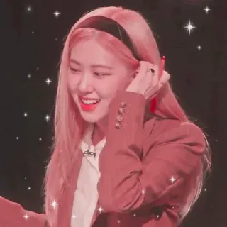 🌹 Rose kpop, rose, blackpink, cantante, mujer, celebridad, pelo rosa whatsapp sticker