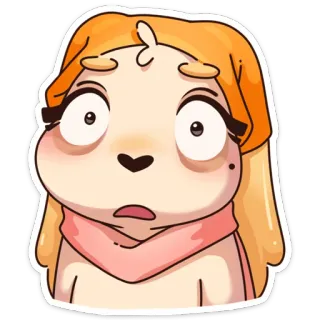 😳 мультфильм, грустный, обеспокоенный, персонаж, выражение, иллюстрация whatsapp sticker