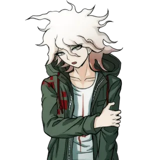 😳 Nagito Komaeda Danganronpa anime, character, video game, bloody, Danganronpa, Nagito Komaeda telegram sticker