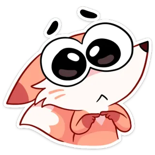 🥺 fox, cute, cartoon, animal, sticker, expressive whatsapp sticker