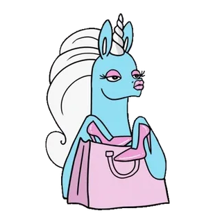 🦄 unicorn, lucu, kartun, hewan, fantasi, belanja, sepatu, imut telegram sticker