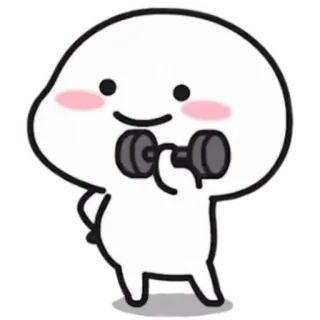 💪 dumbbell, exercise, fitness, weightlifting, cute, cartoon telegram sticker